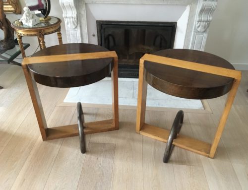 Guéridon Art Déco Bois et Métal – la paire